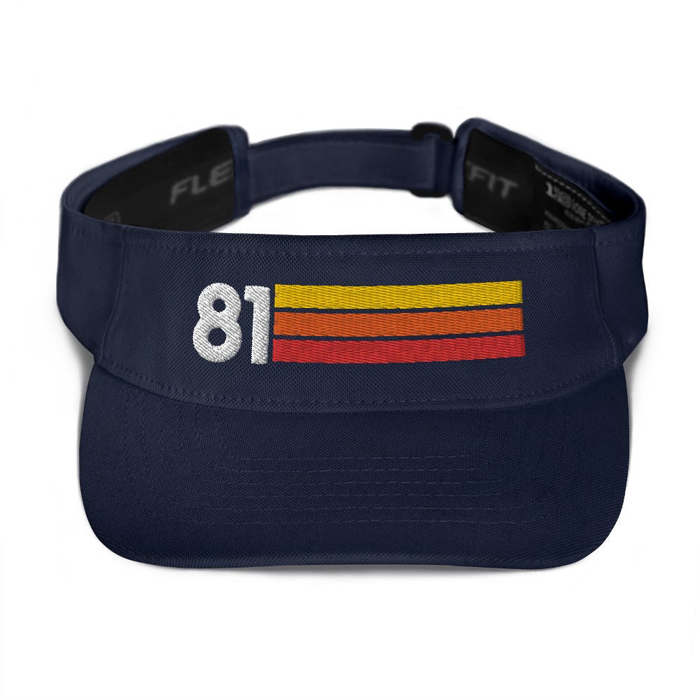 1981 Retro Birthday Anniversary Reunion Number 81 Visor - Styleuniversal