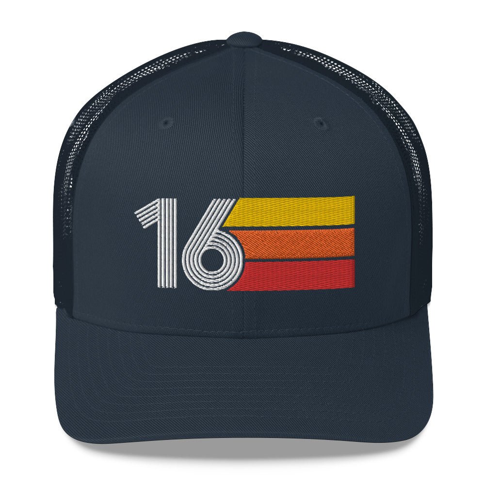 2016 RETRO BIRTHDAY GIFT NUMBER 16 MENS WOMENS TRUCKER HAT - Styleuniversal