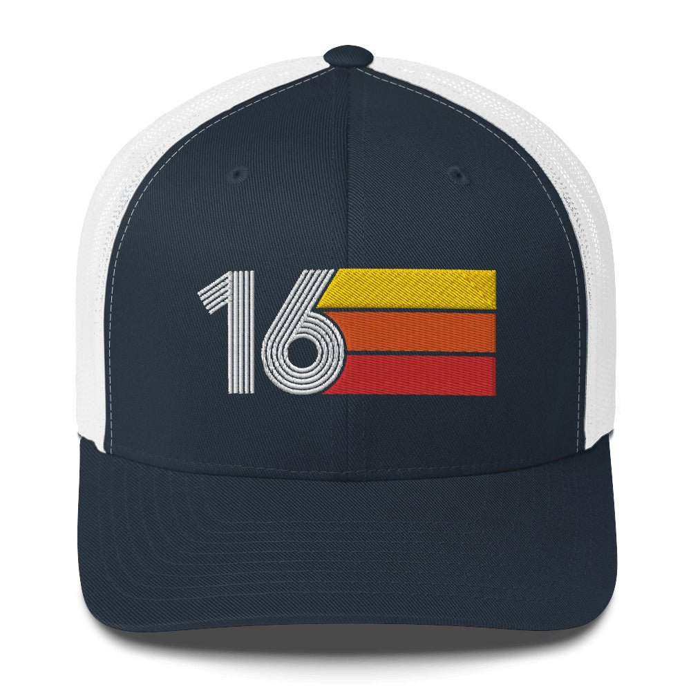 2016 RETRO BIRTHDAY GIFT NUMBER 16 MENS WOMENS TRUCKER HAT - Styleuniversal