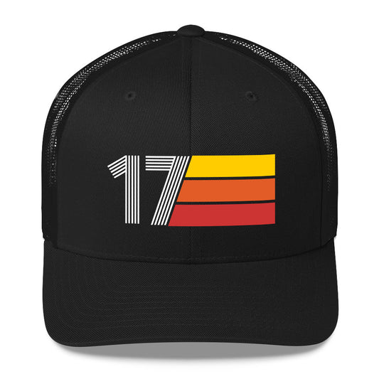 2017 RETRO BIRTHDAY GIFT NUMBER 17 MENS WOMENS TRUCKER HAT - Styleuniversal