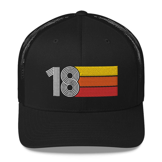 2018 RETRO BIRTHDAY GIFT NUMBER 18 MENS WOMENS TRUCKER HAT - Styleuniversal