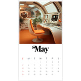 2024 Retro Futuristic Office Wall Calendar - Styleuniversal