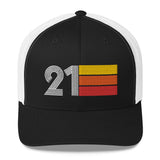 21 Retro Trucker Hat Birthday Gift Cap Decoration Party Idea for Women Men - Styleuniversal