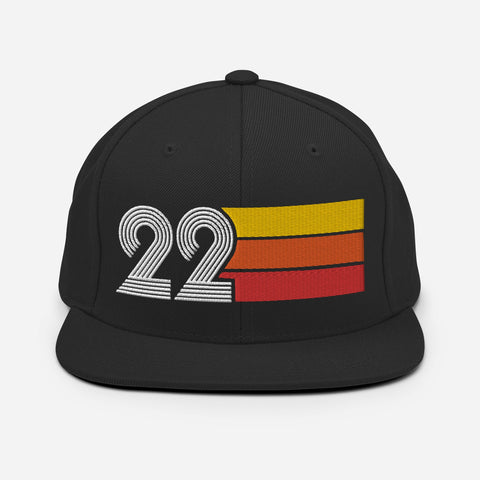 22 - Number Twenty Two 22nd Birthday Gift Idea Flat Bill Snapback Hat for Men and Women - Styleuniversal