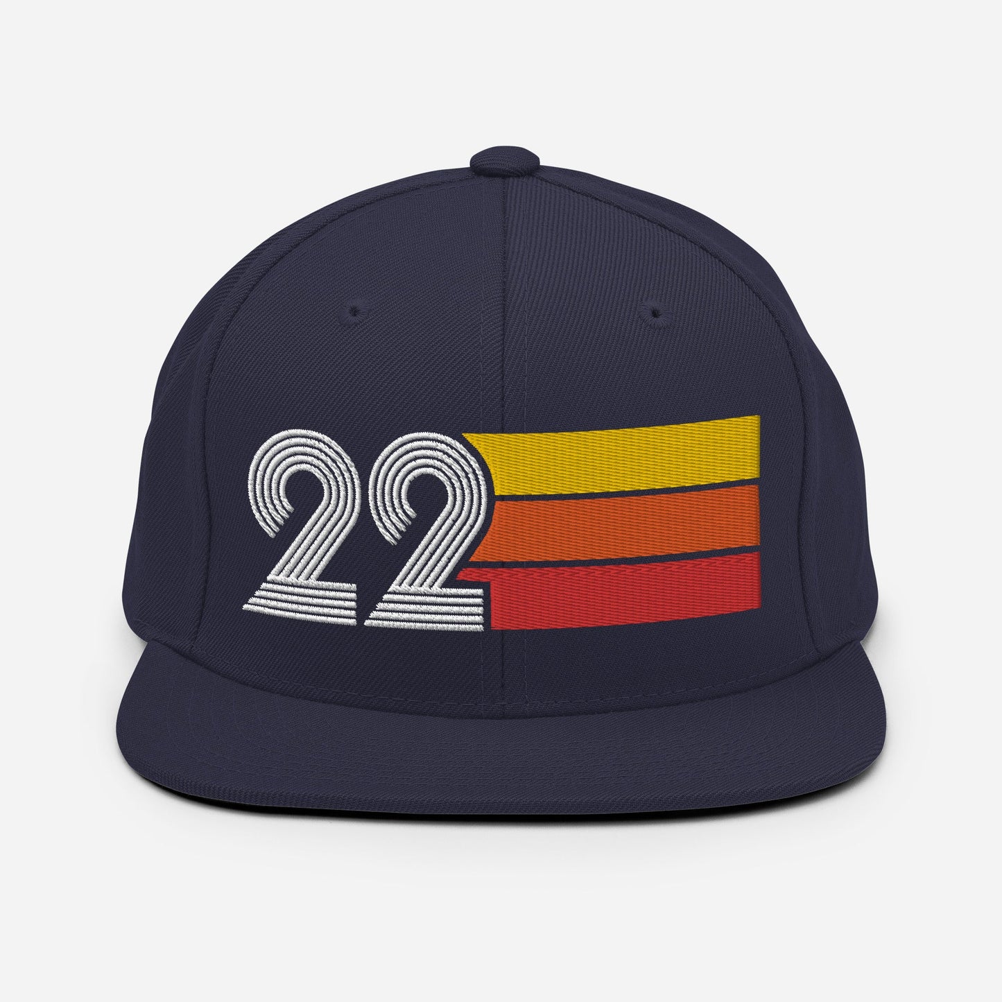 22 - Number Twenty Two 22nd Birthday Gift Idea Flat Bill Snapback Hat for Men and Women - Styleuniversal