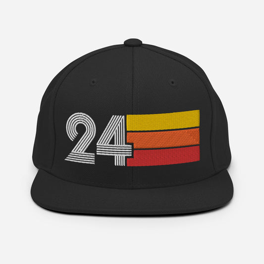24 - Number Twenty Four 24th Birthday Gift Idea Flat Bill Snapback Hat for Men and Women - Styleuniversal