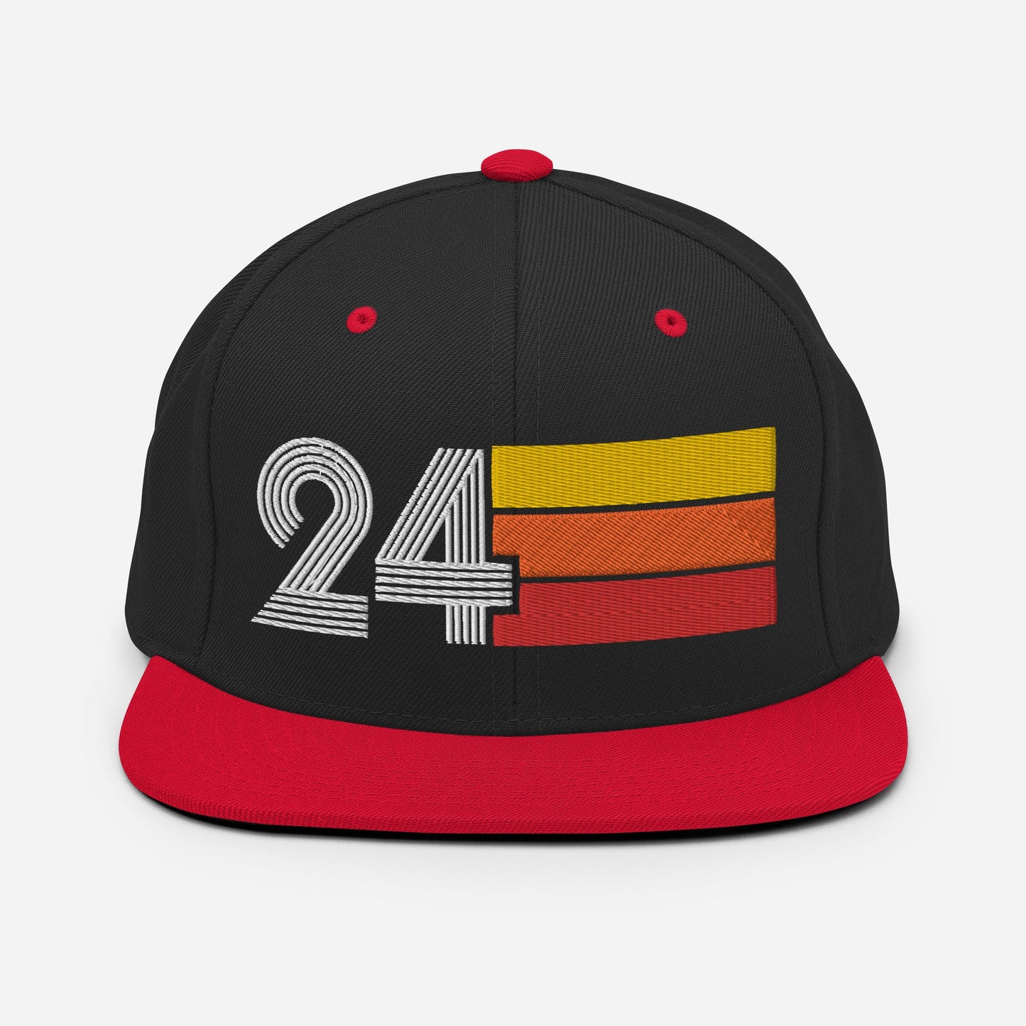 24 - Number Twenty Four 24th Birthday Gift Idea Flat Bill Snapback Hat for Men and Women - Styleuniversal
