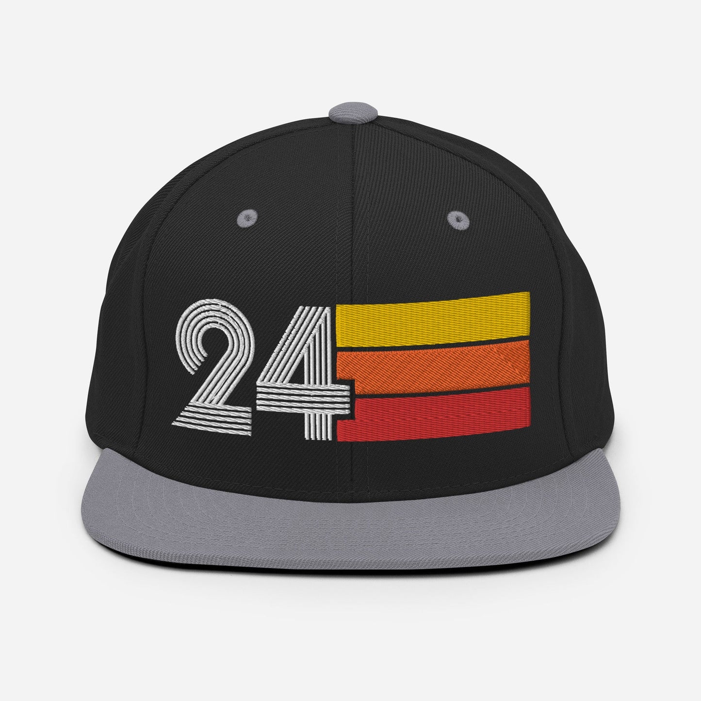 24 - Number Twenty Four 24th Birthday Gift Idea Flat Bill Snapback Hat for Men and Women - Styleuniversal