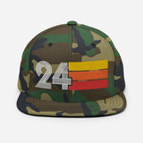 24 - Number Twenty Four 24th Birthday Gift Idea Flat Bill Snapback Hat for Men and Women - Styleuniversal