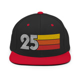 25 - Number Twenty Five 25th Birthday Gift Idea Flat Bill Snapback Hat for Men and Women - Styleuniversal