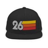 26 - Number Twenty Six 26th Birthday Gift Idea Flat Bill Snapback Hat for Men and Women - Styleuniversal