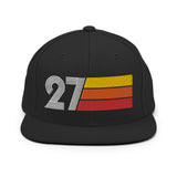 27 - Number Twenty Seven 27th Birthday Gift Idea Flat Bill Snapback Hat for Men and Women - Styleuniversal