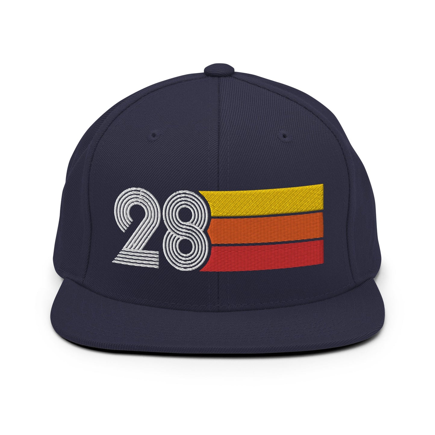 28 - Number Twenty Eight 28th Birthday Gift Idea Flat Bill Snapback Hat for Men and Women - Styleuniversal