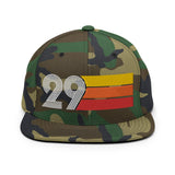 29 - Number Twenty Nine 29th Birthday Gift Idea Flat Bill Snapback Hat for Men and Women - Styleuniversal