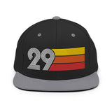 29 - Number Twenty Nine Retro Tri-Line Snapback Hat - Styleuniversal