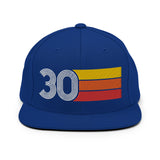 30 - Number Thirty 30th Birthday Gift Idea Flat Bill Snapback Hat for Men and Women - Styleuniversal