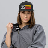 32 - Number 32 Retro Tri-Line Snapback Hat - Styleuniversal