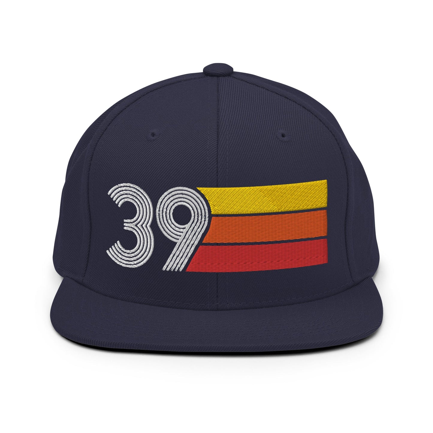 39 - Number Thirty Nine Retro Tri Line Snapback Hat - Styleuniversal