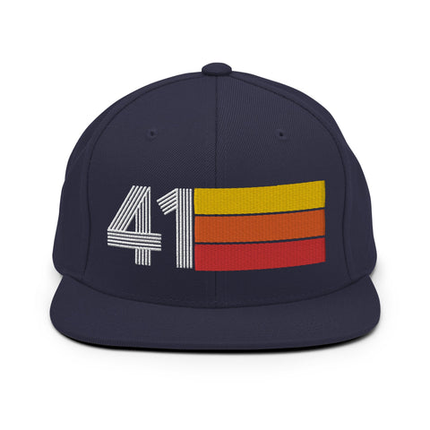 41 - Number Forty One Retro Tri-Line Snapback Hat - Styleuniversal