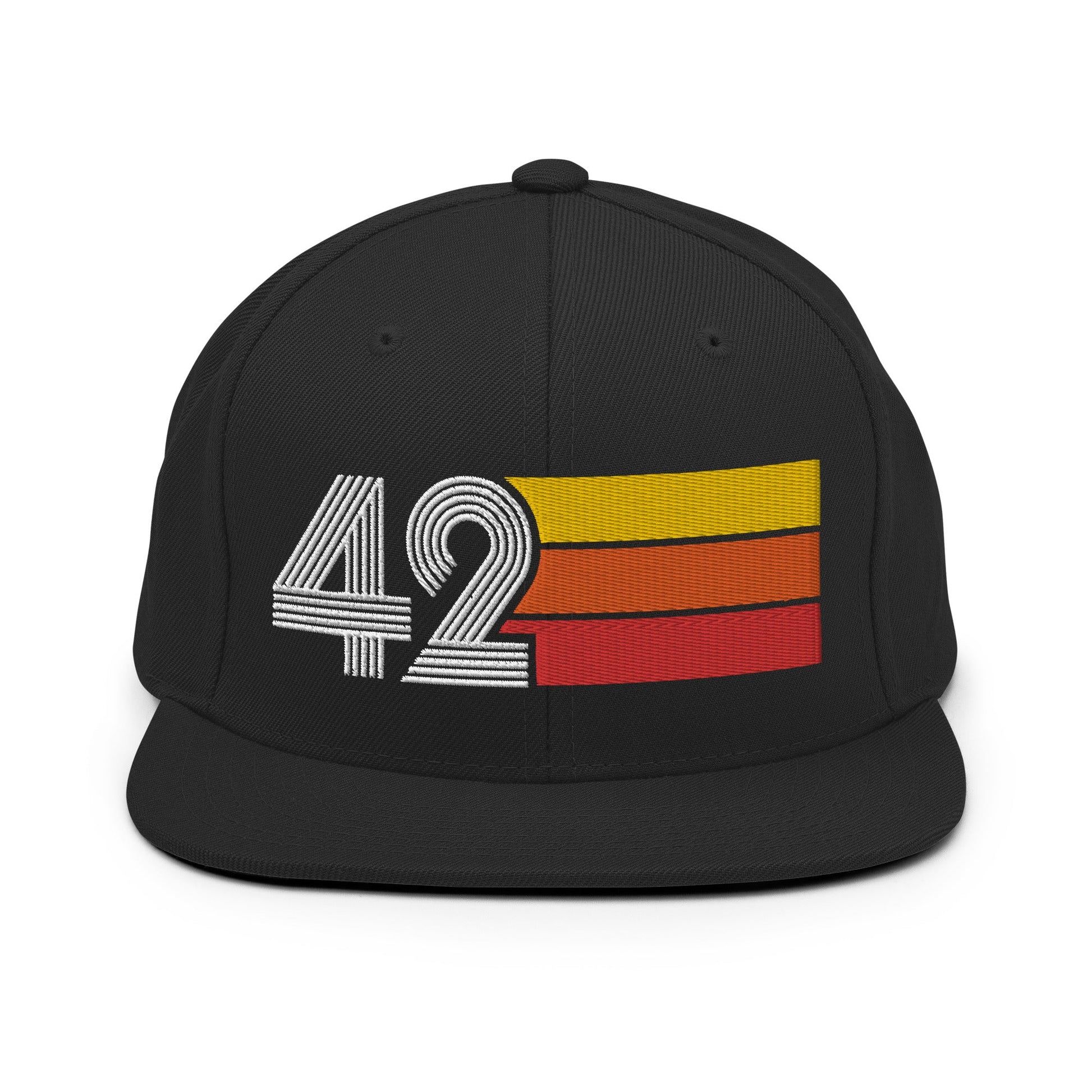 42 - Number Forty Two Retro Tri-Line Snapback Hat - Styleuniversal