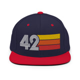 42 - Number Forty Two Retro Tri-Line Snapback Hat - Styleuniversal