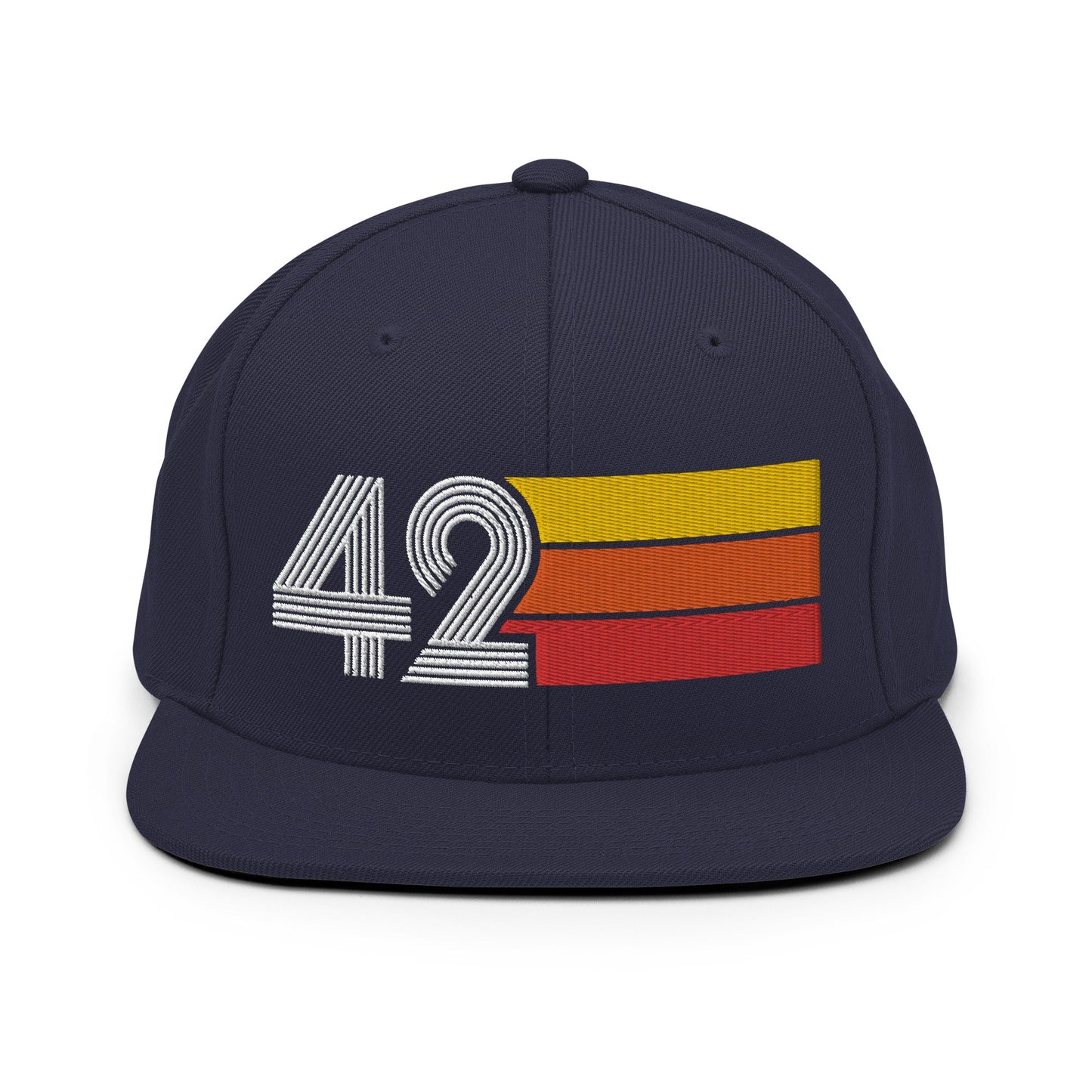 42 - Number Forty Two Retro Tri-Line Snapback Hat - Styleuniversal