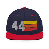 44 - Number Forty Four Retro Tri-Line Snapback Hat - Styleuniversal