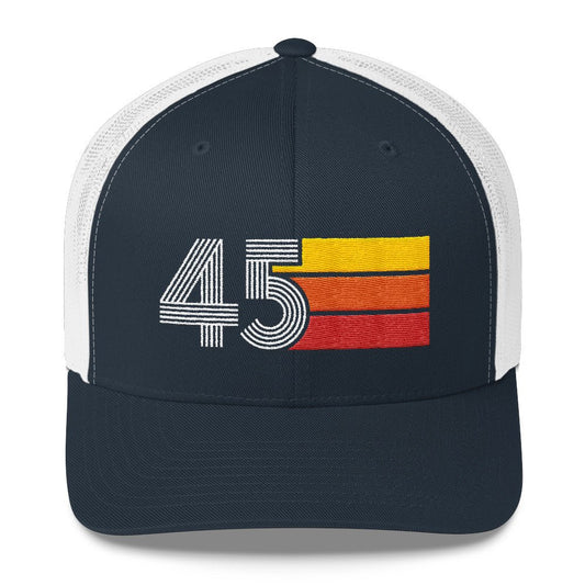 45 Retro Trucker Hat Birthday Gift Cap Decoration Party Idea for Women Men - Styleuniversal