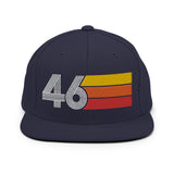 46 - Number Forty Six Retro Tri-Line Snapback Hat - Styleuniversal