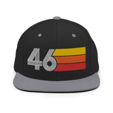46 - Number Forty Six Retro Tri-Line Snapback Hat - Styleuniversal