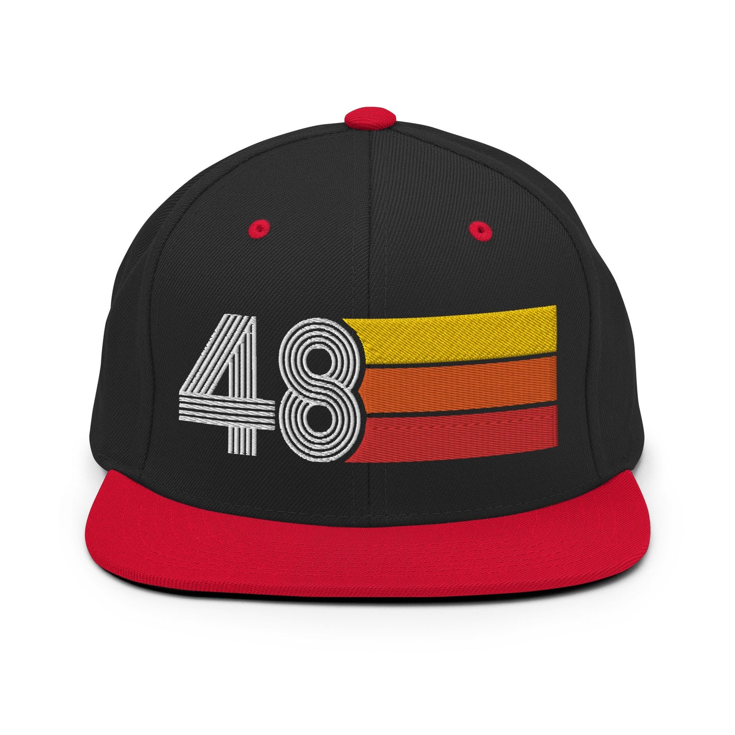 48 - Number Forty Eight Retro Tri-Line Snapback Hat - Styleuniversal