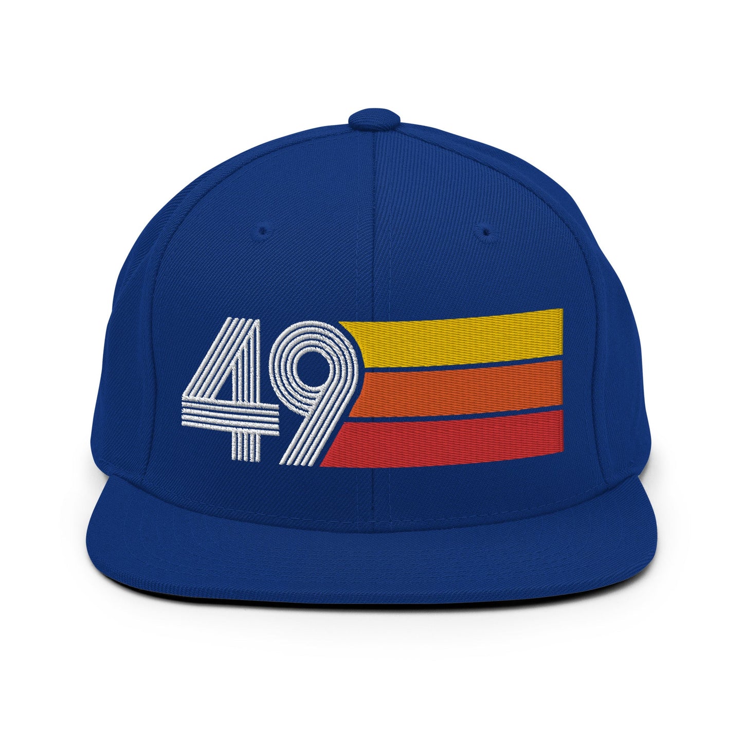 49 - Number Forty Nine Retro Tri-Line Snapback Hat - Styleuniversal