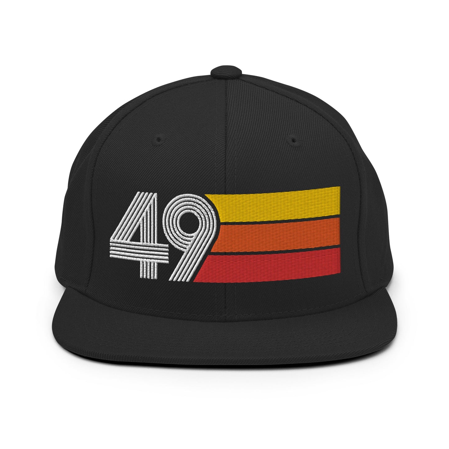 49 - Number Forty Nine Retro Tri-Line Snapback Hat - Styleuniversal