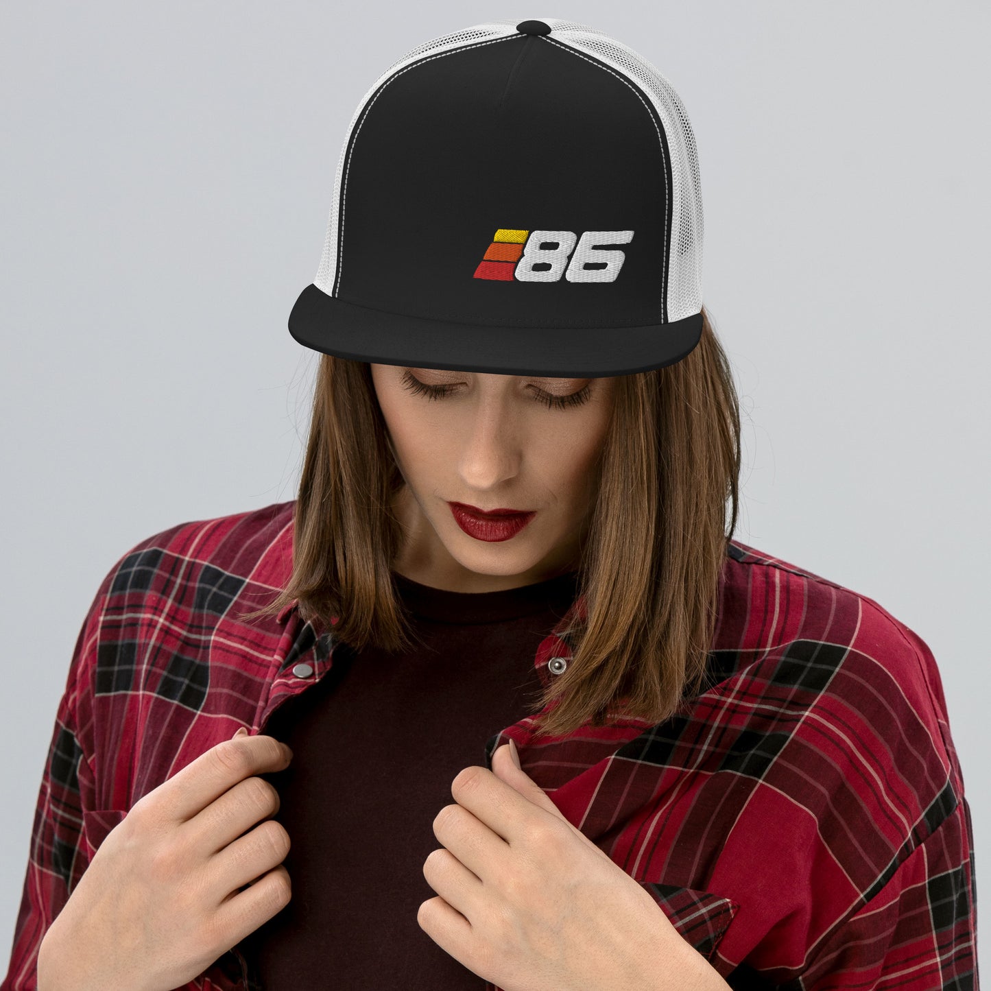 86 - Retro Sport Flat Bill Trucker Cap