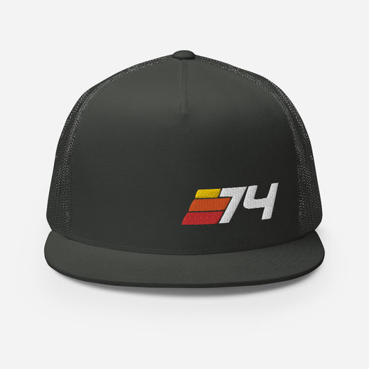 74 - 1974 Retro Sport Flat Bill Trucker Cap