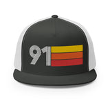 91 - 1991 Flat Bill Mesh Back Trucker Cap