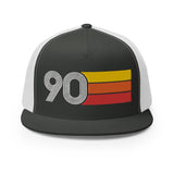 90 - 1990 Flat Bill Mesh Back Trucker Cap
