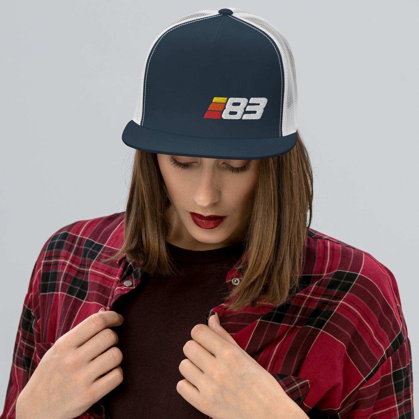 83 - Retro Sport Flat Bill Trucker Cap
