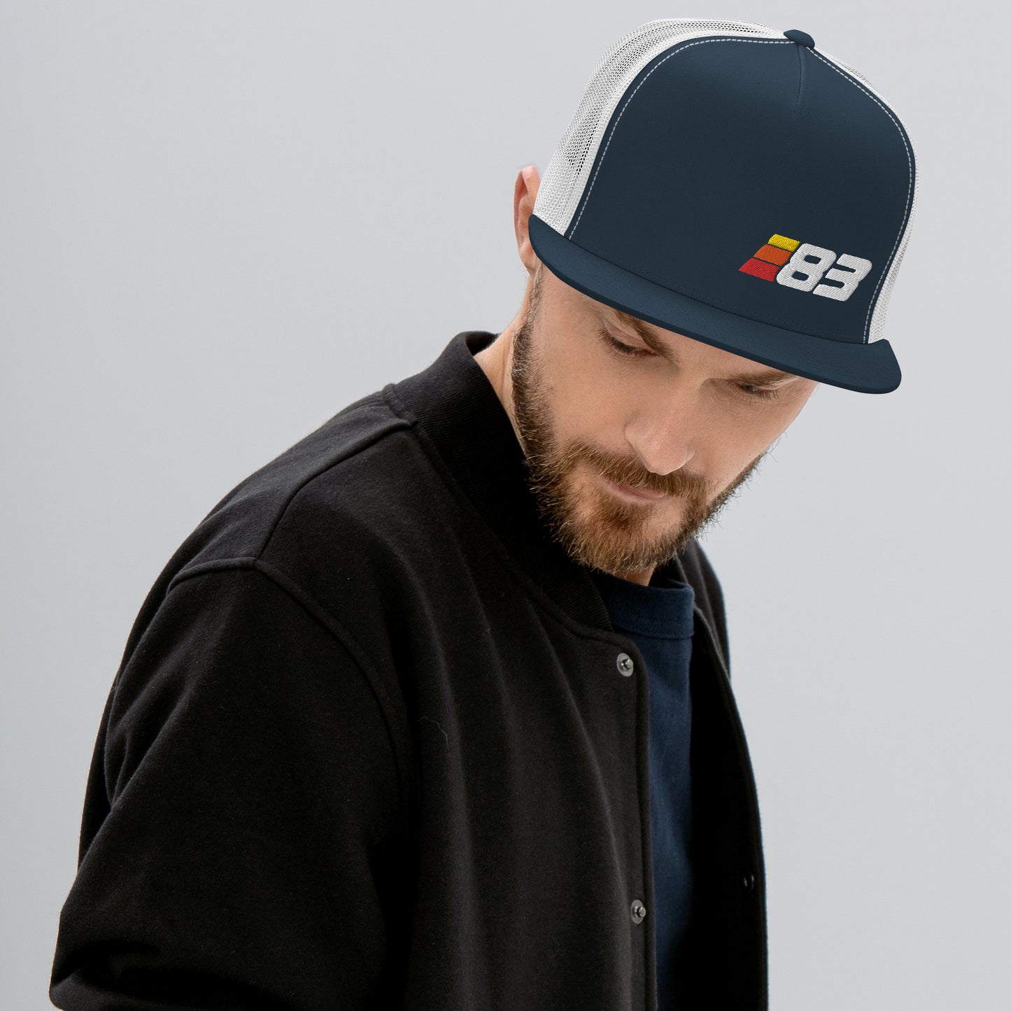 83 - Retro Sport Flat Bill Trucker Cap