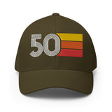 50 1950 50th Birthday FlexFit Closed Back Baseball Hat - Styleuniversal