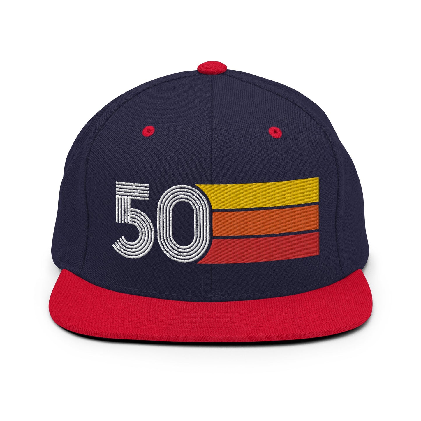 50 - 1950 Retro Tri-Line Snapback Hat - Styleuniversal