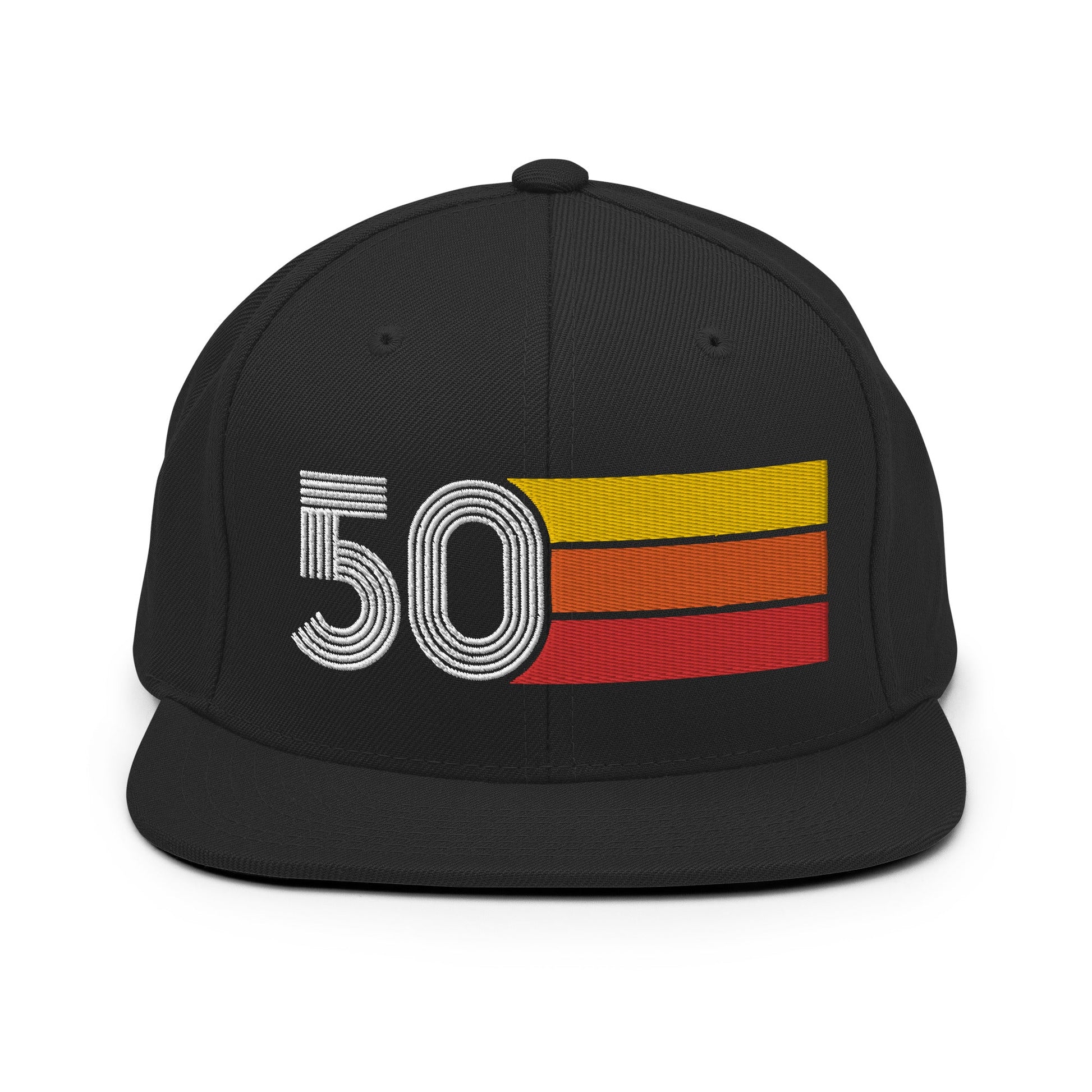50 - 1950 Retro Tri-Line Snapback Hat - Styleuniversal