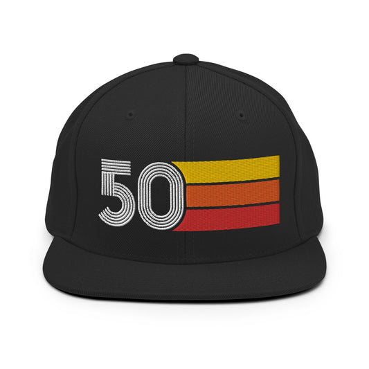 50 - 1950 Retro Tri-Line Snapback Hat - Styleuniversal