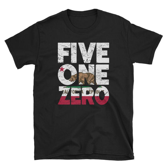 510 Area Code California Republic Flag Short-Sleeve Unisex T-Shirt - Styleuniversal