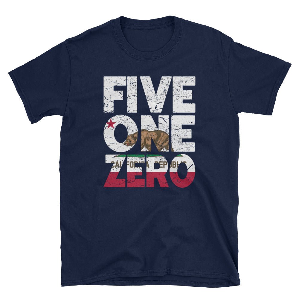 510 Area Code California Republic Flag Short-Sleeve Unisex T-Shirt - Styleuniversal