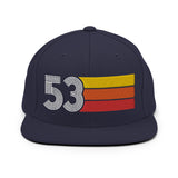 53 - 1953 Retro Tri-Line Snapback Hat - Styleuniversal