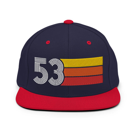 53 - 1953 Retro Tri-Line Snapback Hat - Styleuniversal