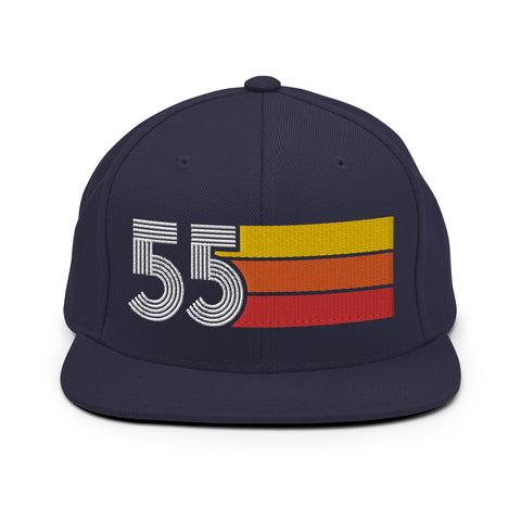 55 - 1955 Retro Tri-Line Snapback Hat - Styleuniversal