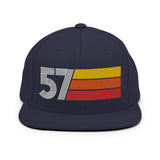 57 - 1957 Retro Tri-Line Snapback Hat - Styleuniversal
