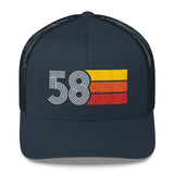 58 1958 Number Retro Trucker Hat Birthday Gift Cap Decoration Party Idea for Women Men - Styleuniversal